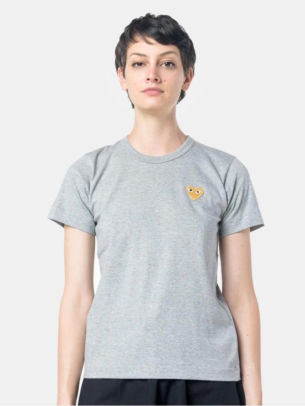 Comme des Garçons Play grey heart logo t shirt medium